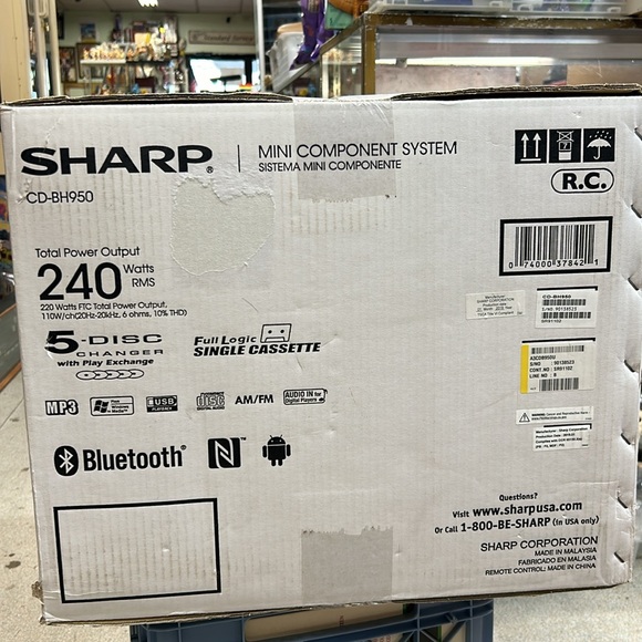 NOS Brand New Sharp CD-BH950 240W 5-Disc Mini Shelf Speaker System - Picture 3 of 5